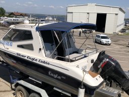 Ходовой разборный тент на катер Silver Eagle Cabin 650