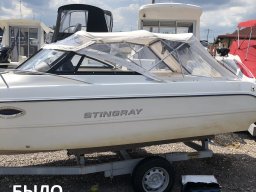 Старый тент на катер Stingray 220 Cs, как было